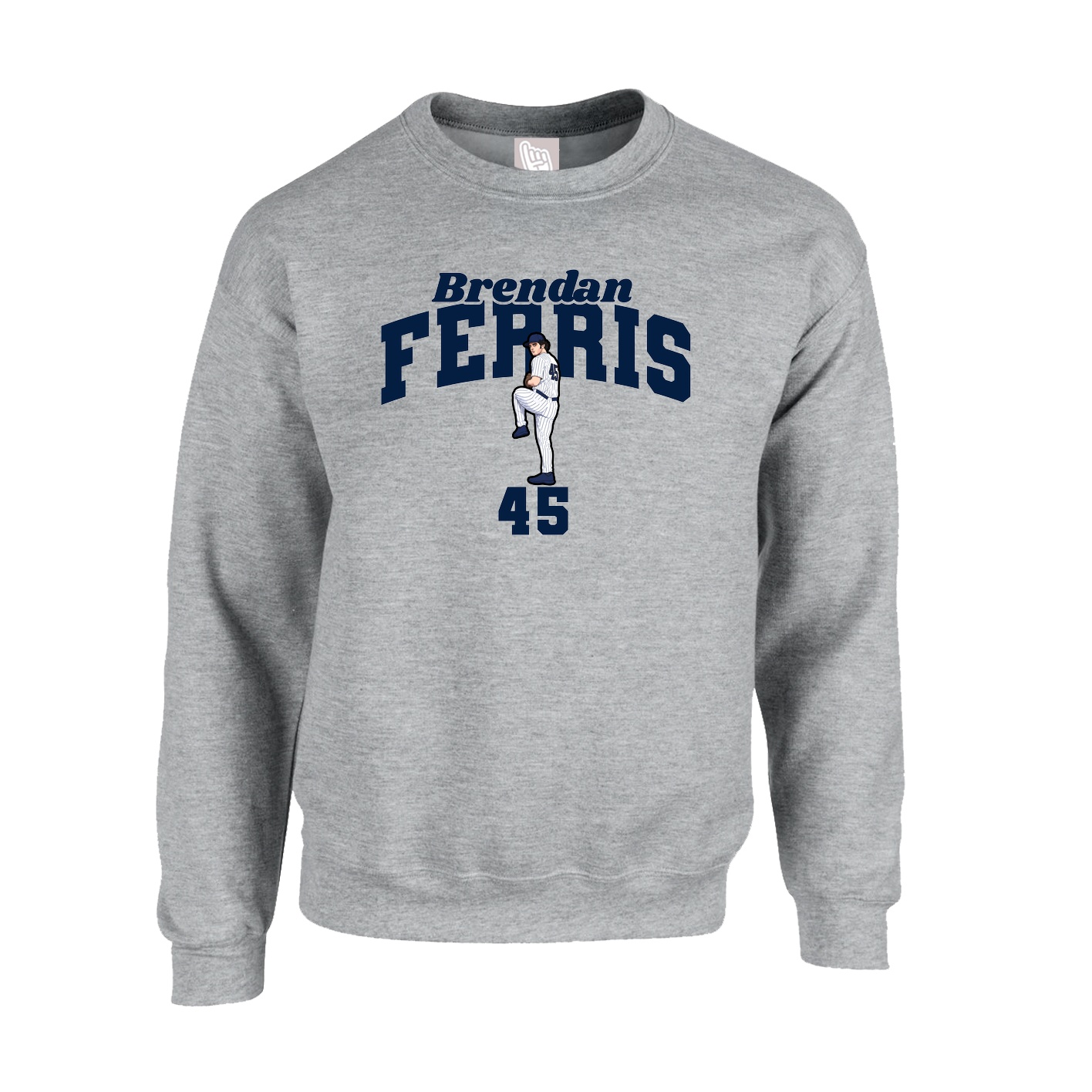 Fleece Crew — Signature Arch in Grey