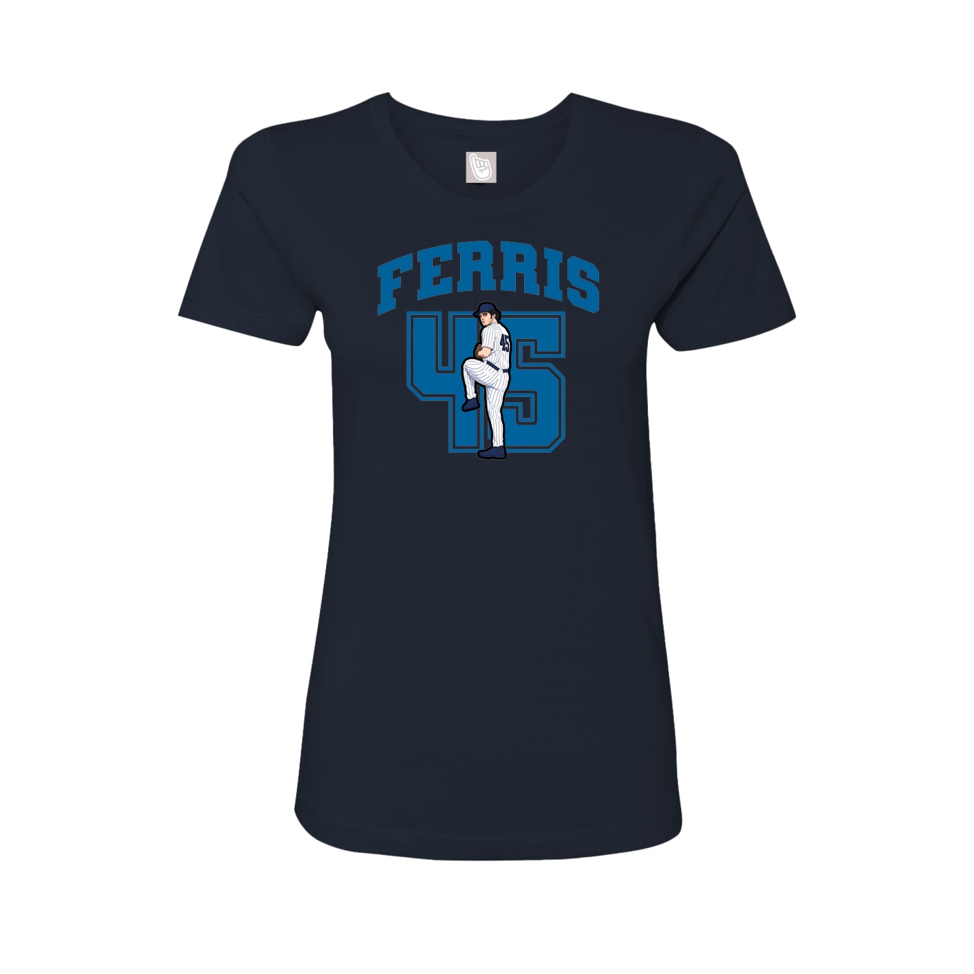 Fitted Women's Tee — Number in Navy