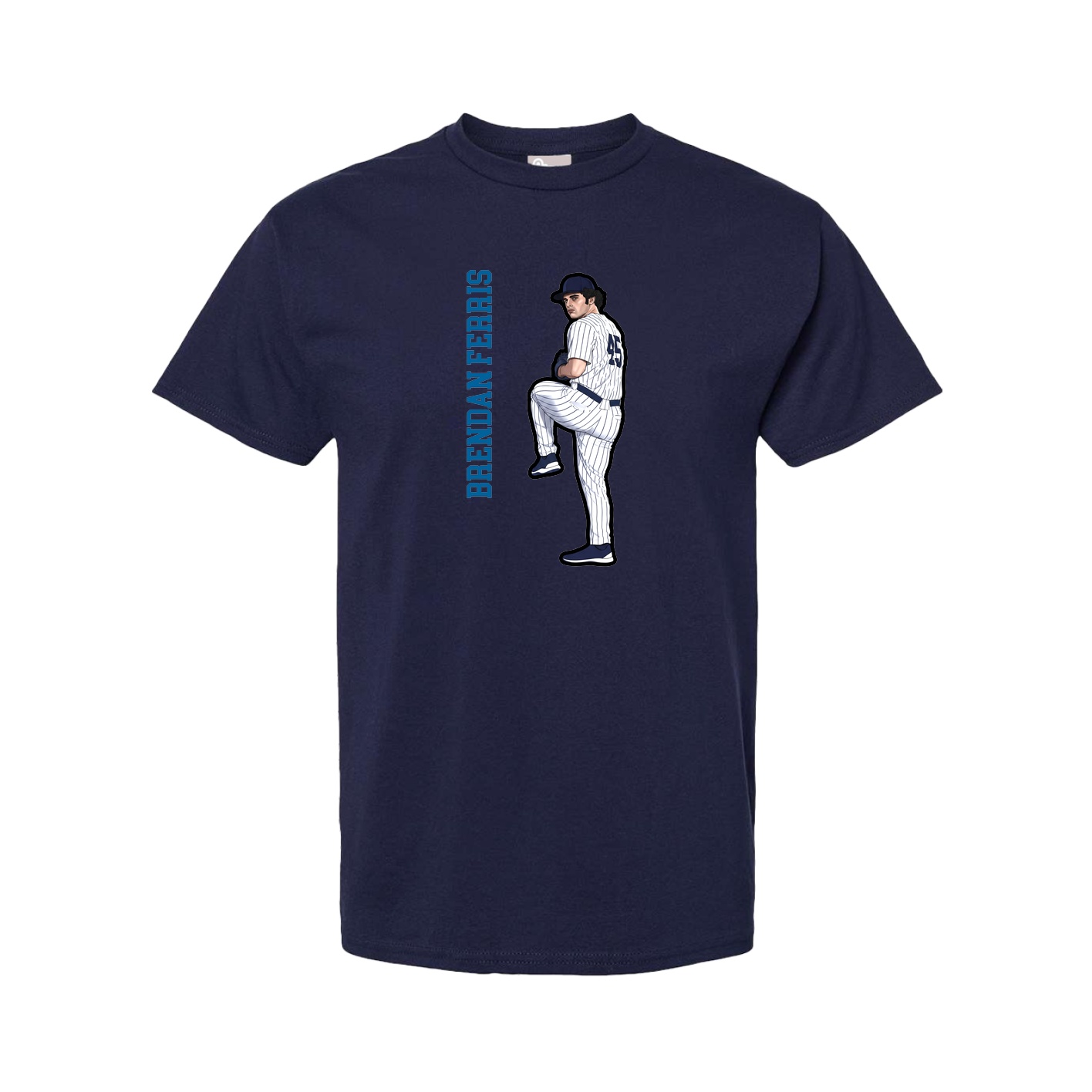 Tee — Name Vertical in Navy