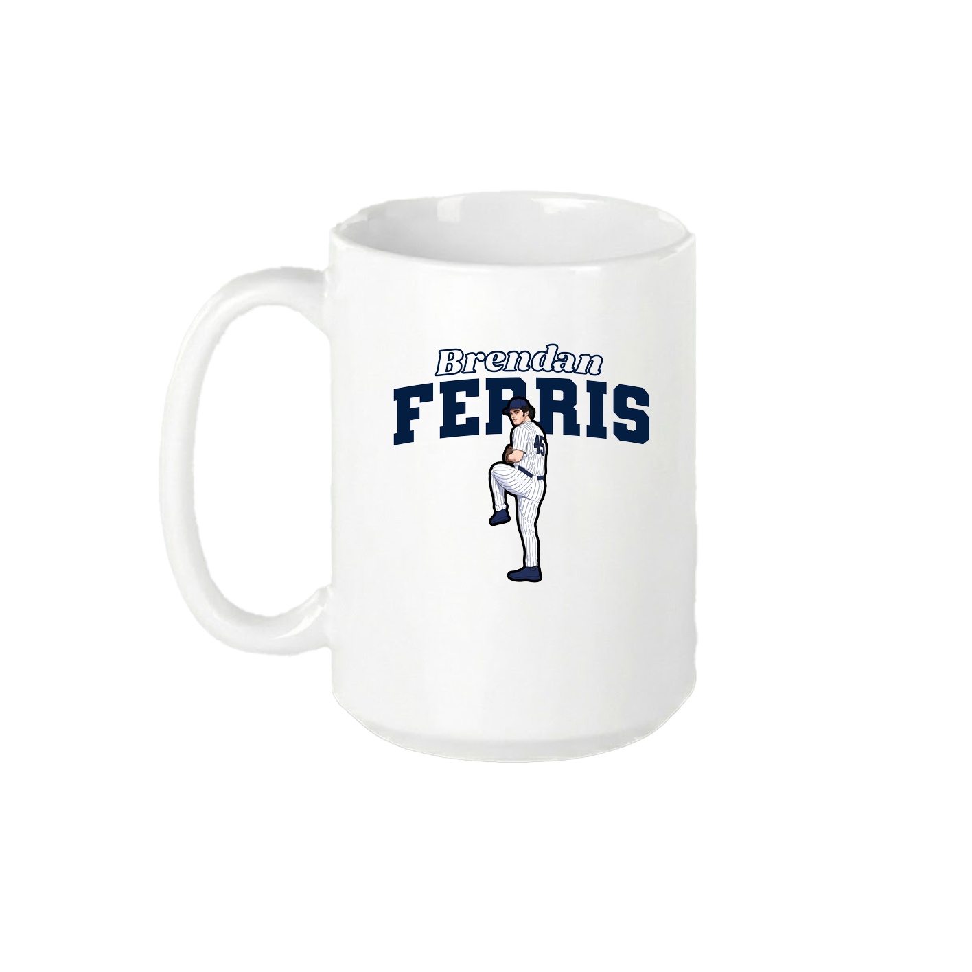 15oz Coffee Mug — Name Arch in White