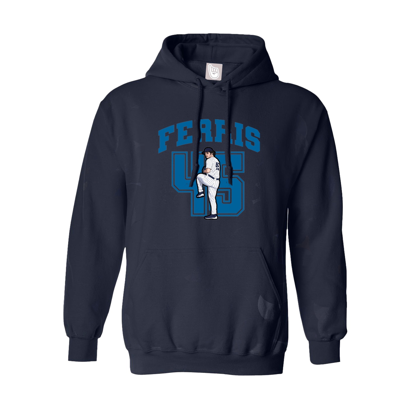 Youth Hoodie — Number in Navy