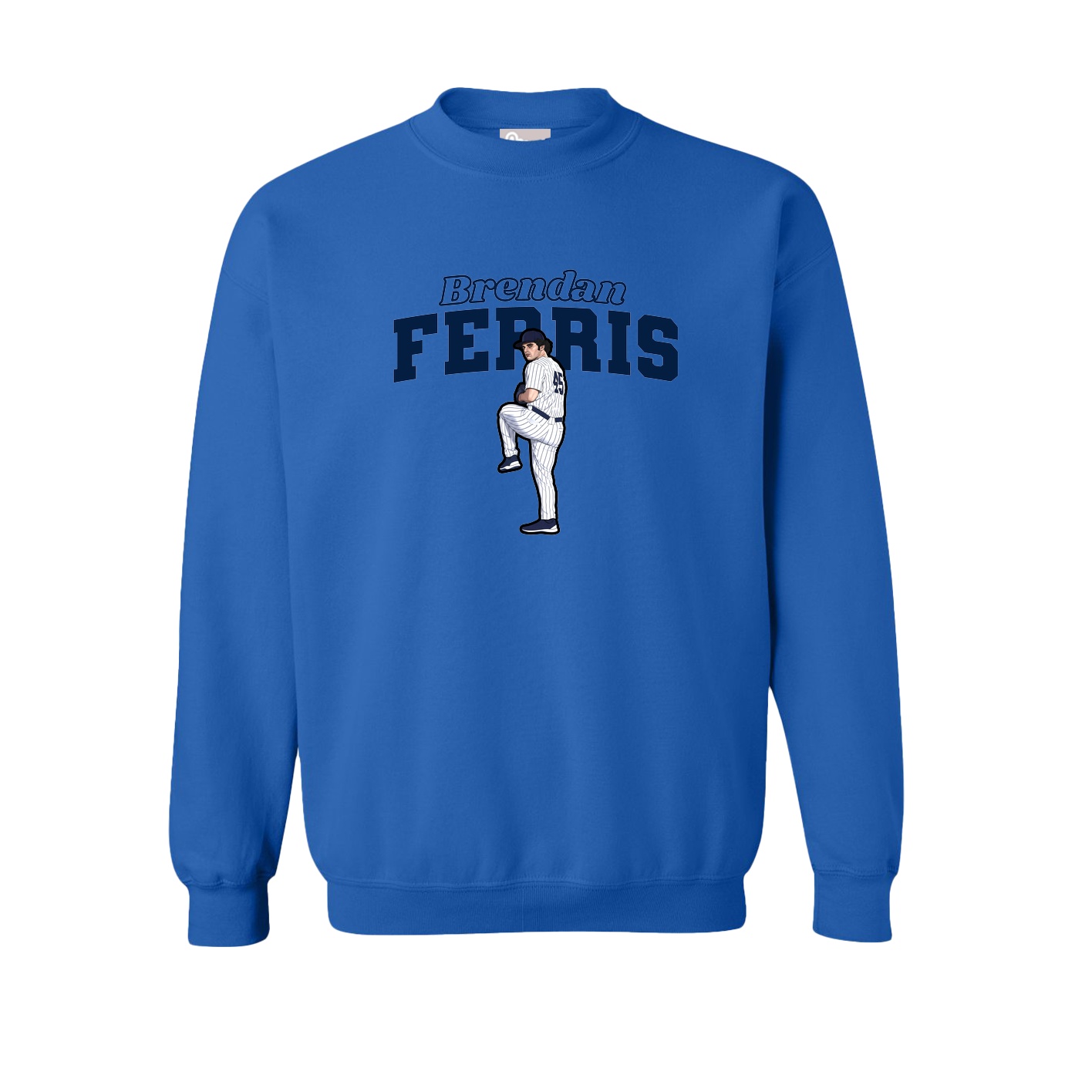 Fleece Crew — Name Arch in Royal