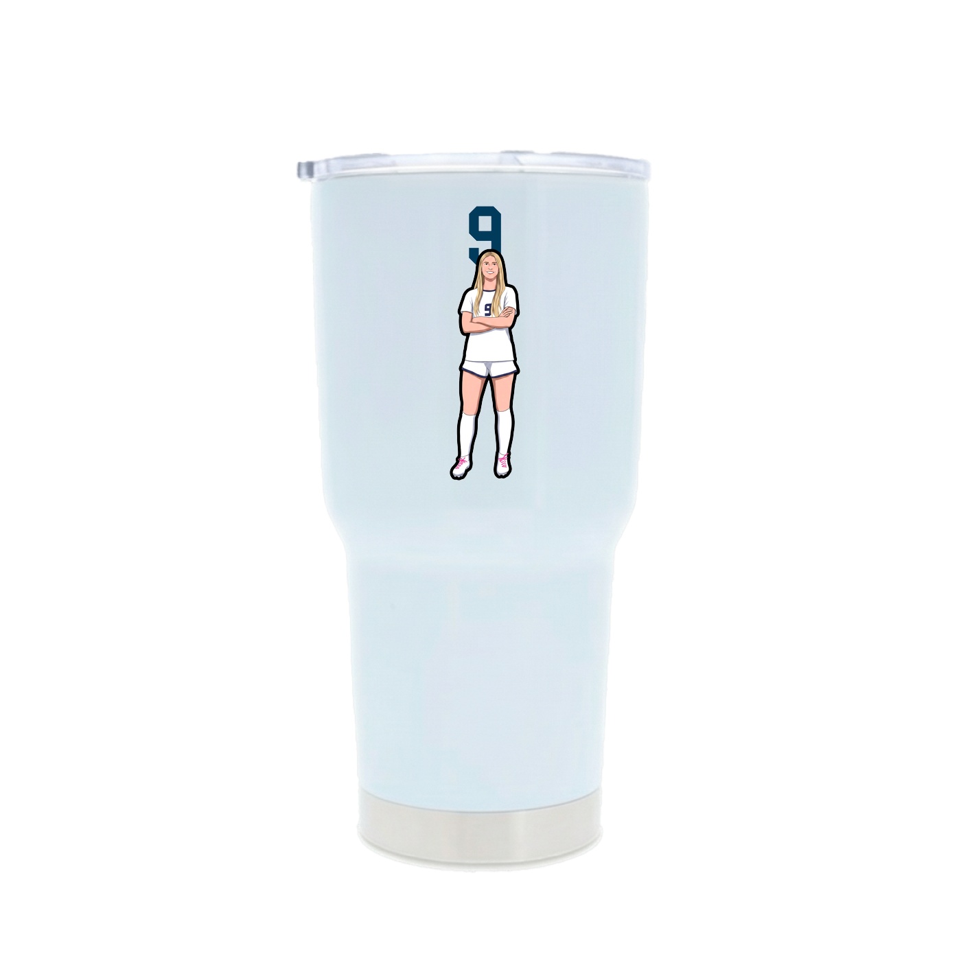 30oz Stainless Steel Tumbler — Number Top in White