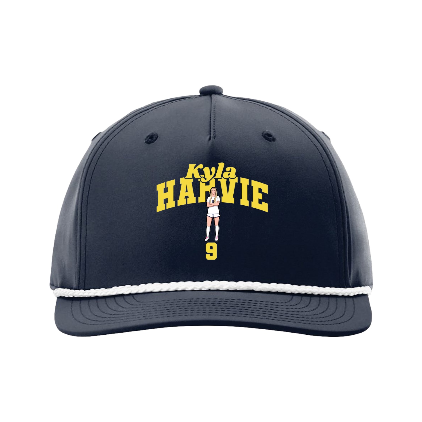 Five-Panel Classic Rope Cap — Signature Arch in Navy