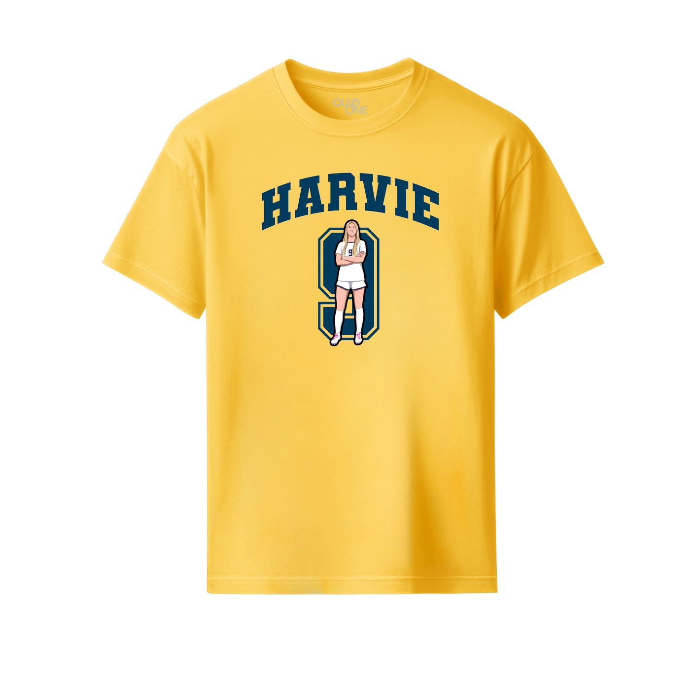 Youth Tee — Number in Yellow