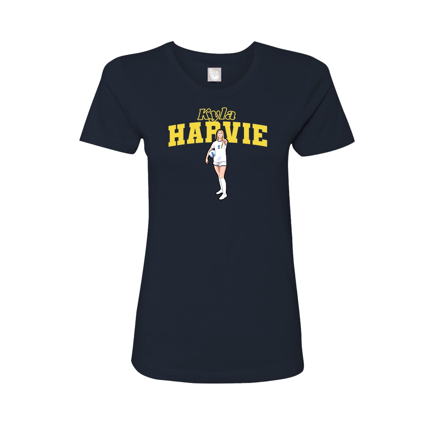 Fitted Women's Tee — Name Arch in Navy