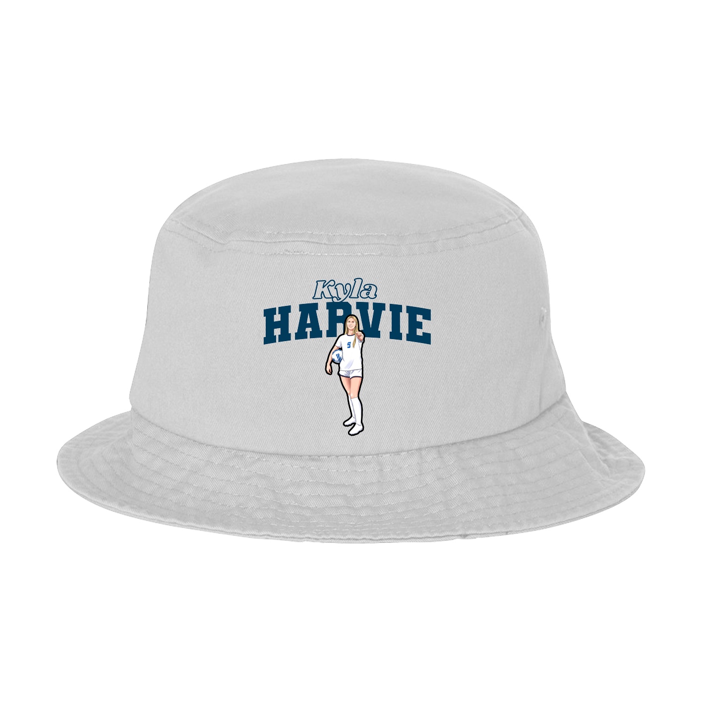 Bucket Cap — Name Arch in White