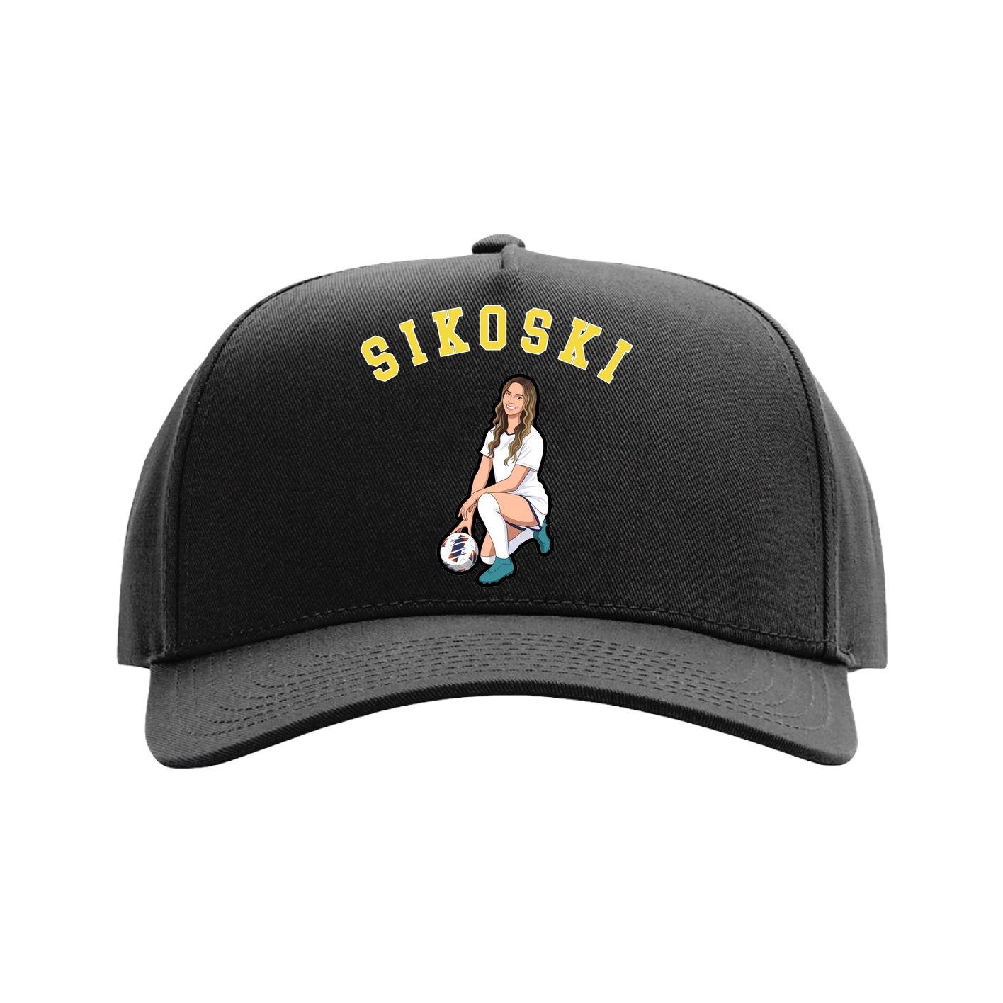 Full Fabric Five-Panel Champ Cap — Shirsey Arch in Black
