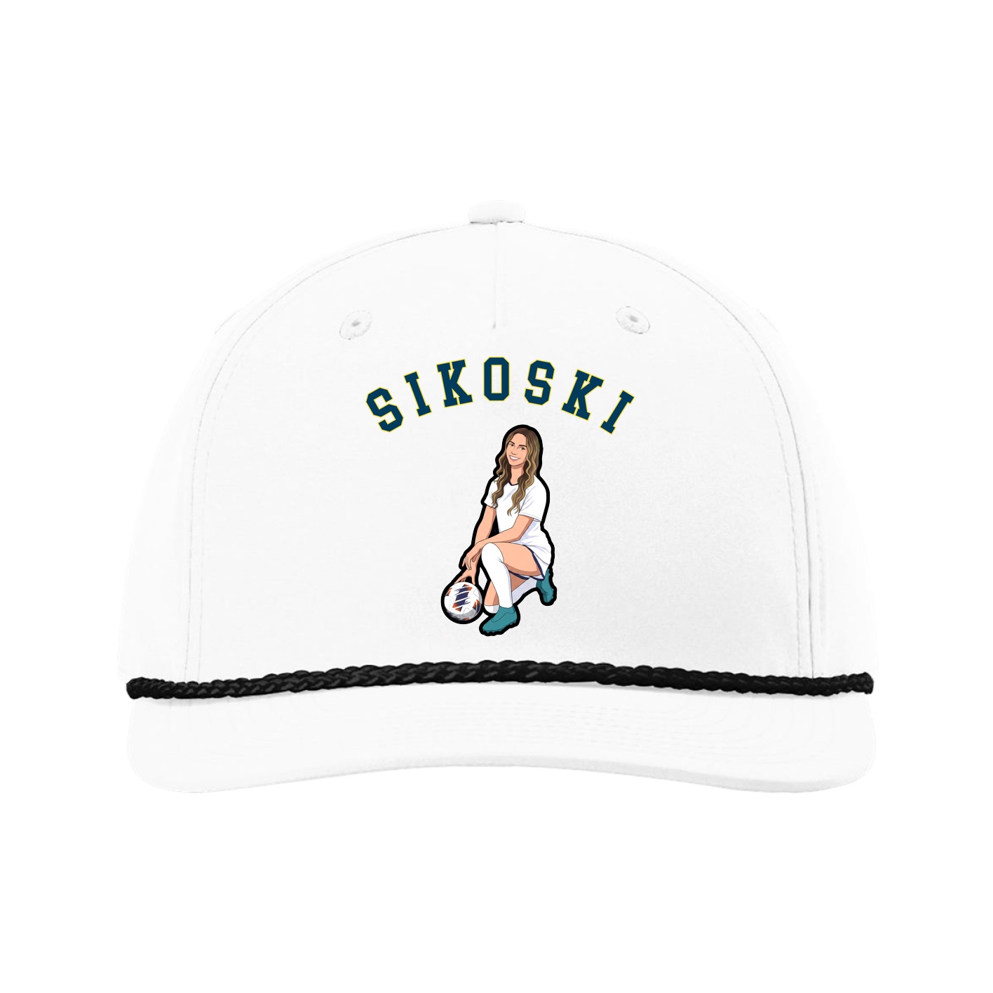 Five-Panel Classic Rope Cap — Shirsey Arch in White
