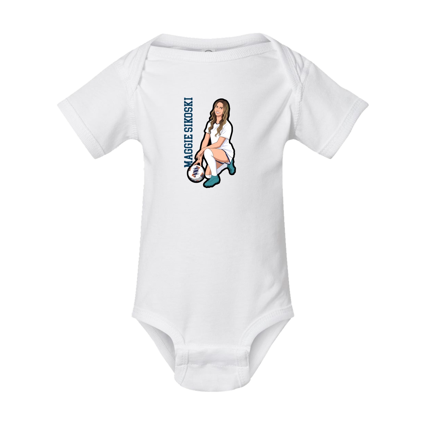 Baby Onesie — Name Vertical in White