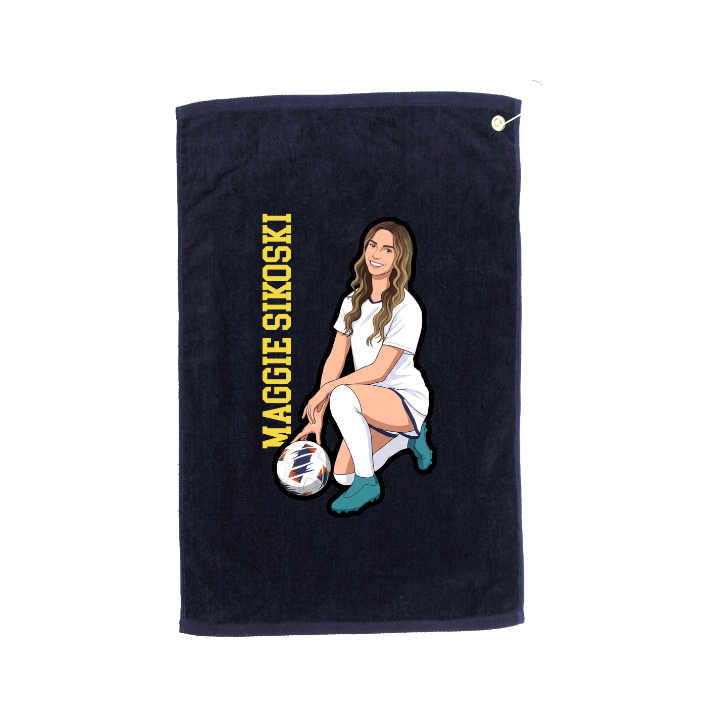 Golf Towel — Name Vertical in Navy