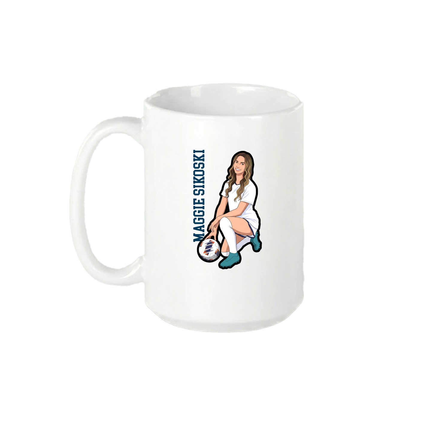 15oz Coffee Mug — Name Vertical in White