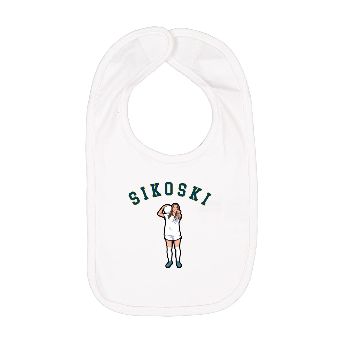 Infant Bib — Shirsey Arch in White
