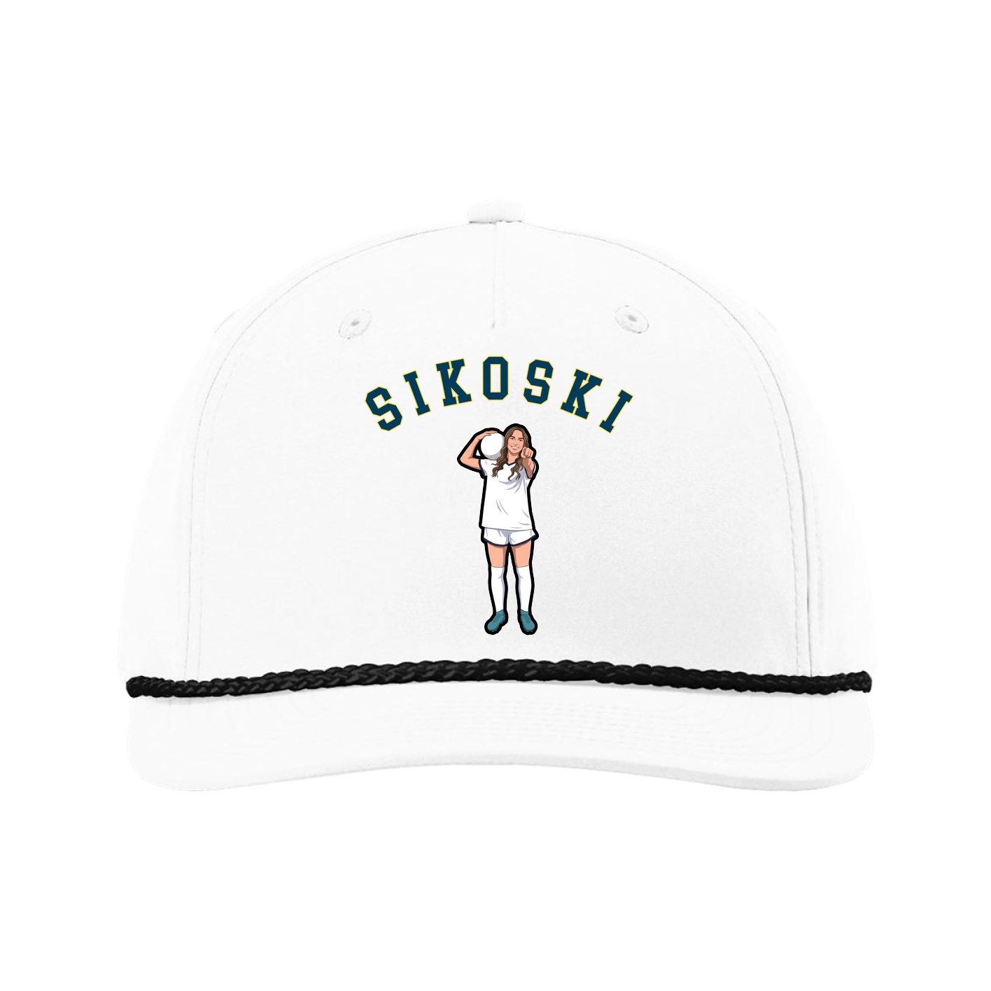 Five-Panel Classic Rope Cap — Shirsey Arch in White