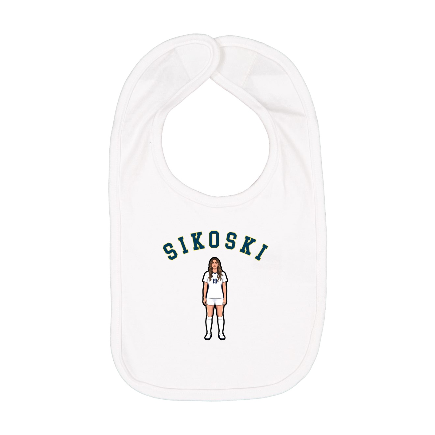 Infant Bib — Shirsey Arch in White