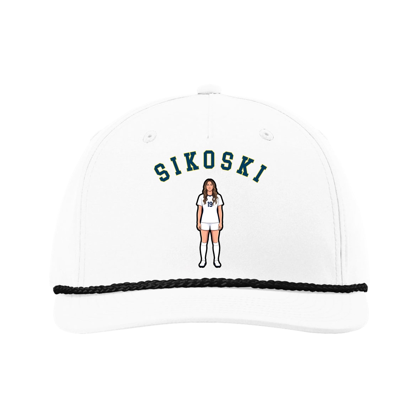 Five-Panel Classic Rope Cap — Shirsey Arch in White
