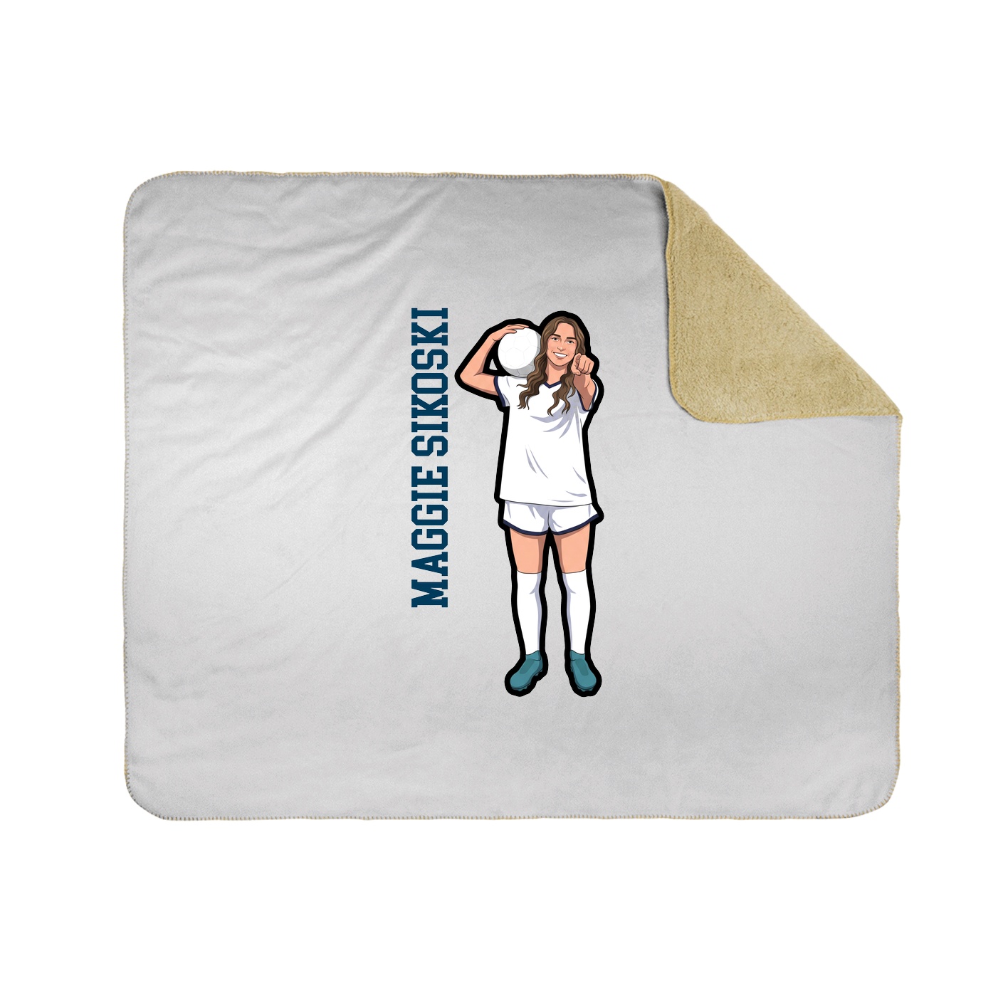 Throw Blanket — Name Vertical in White