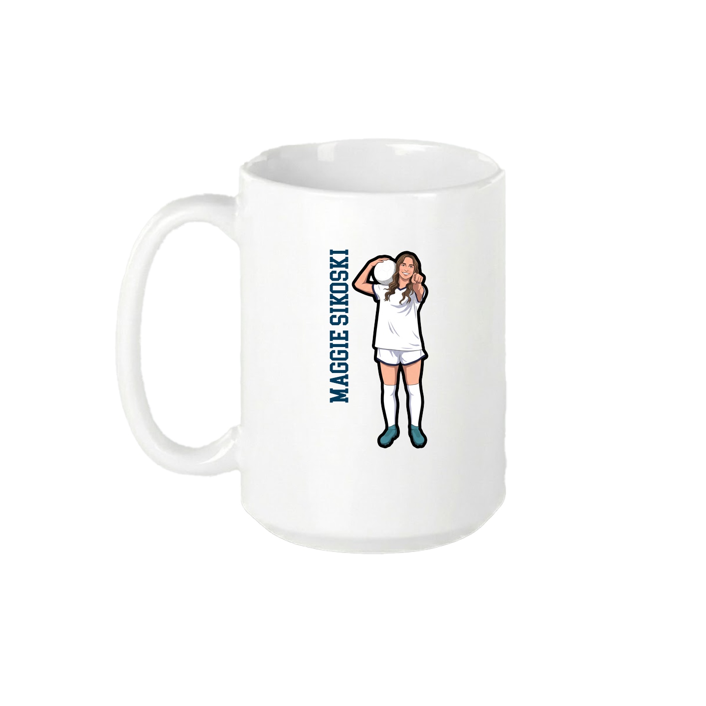 15oz Coffee Mug — Name Vertical in White