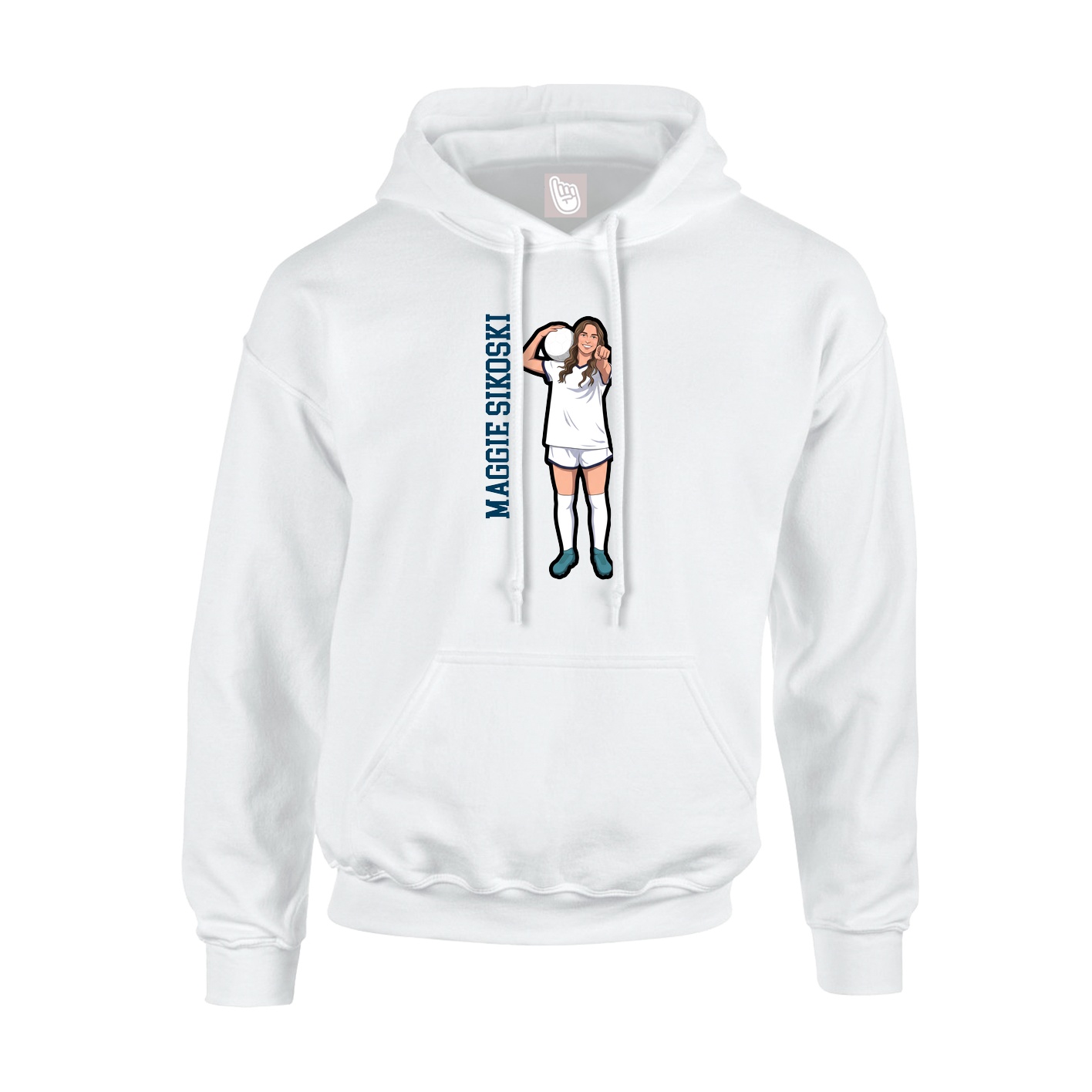 Youth Hoodie — Name Vertical in White