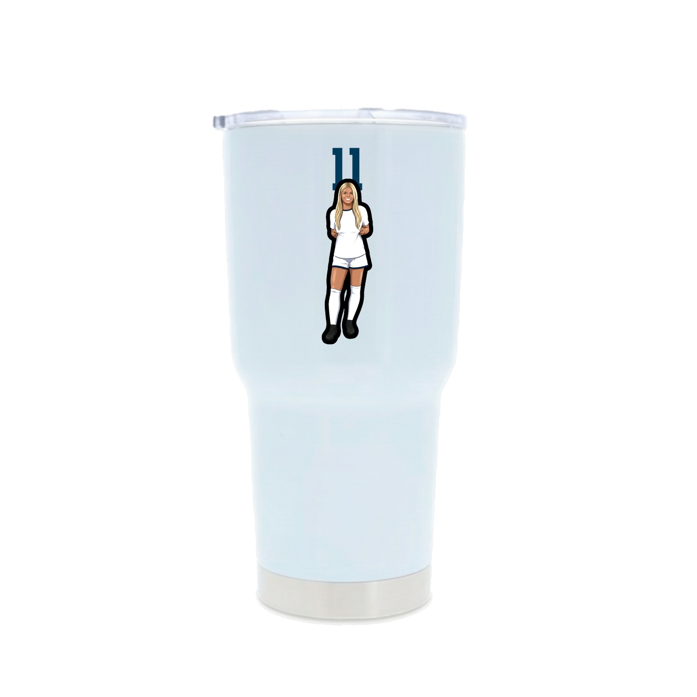 30oz Stainless Steel Tumbler — Number Top in White