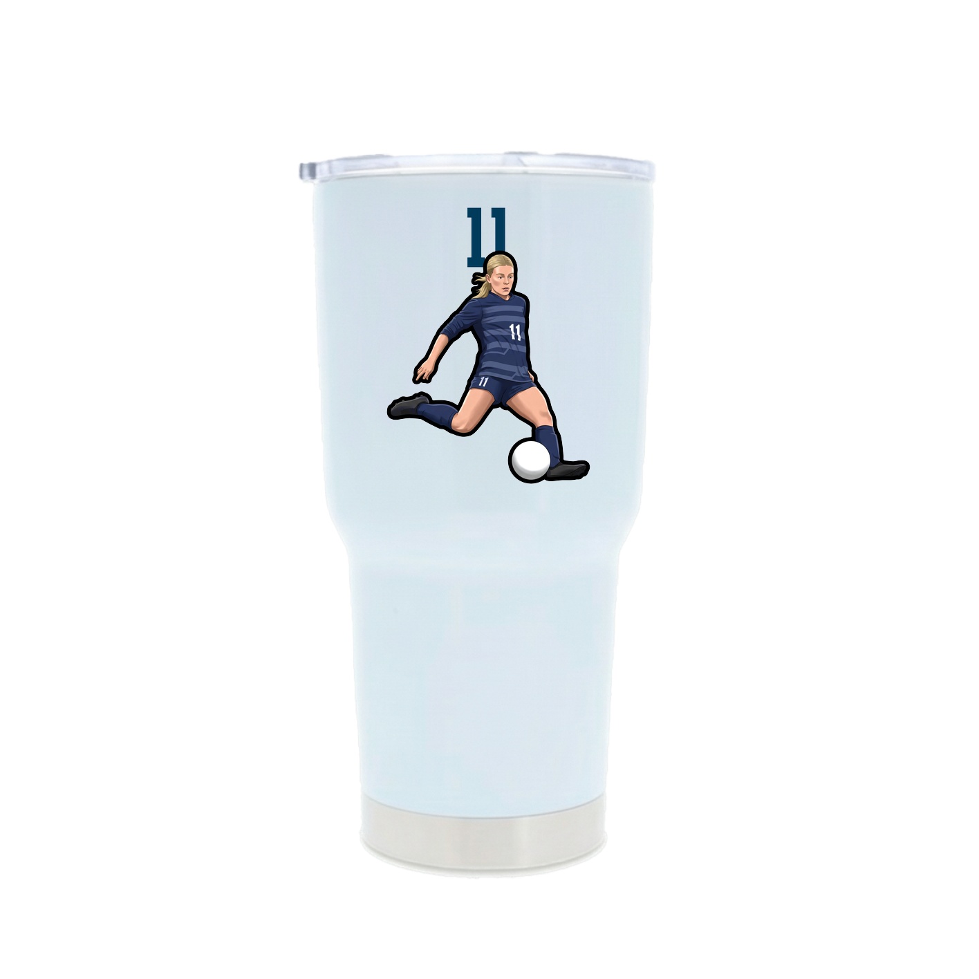 30oz Stainless Steel Tumbler — Number Top in White