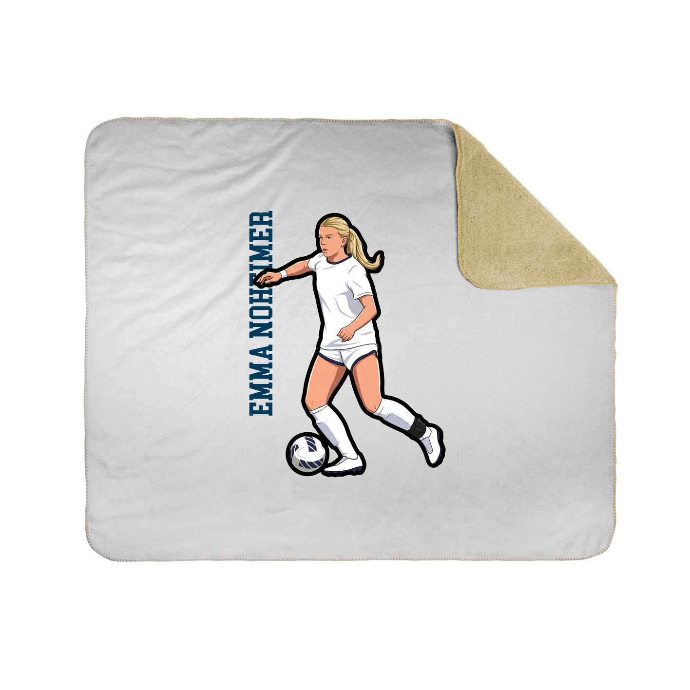 Throw Blanket — Name Vertical in White