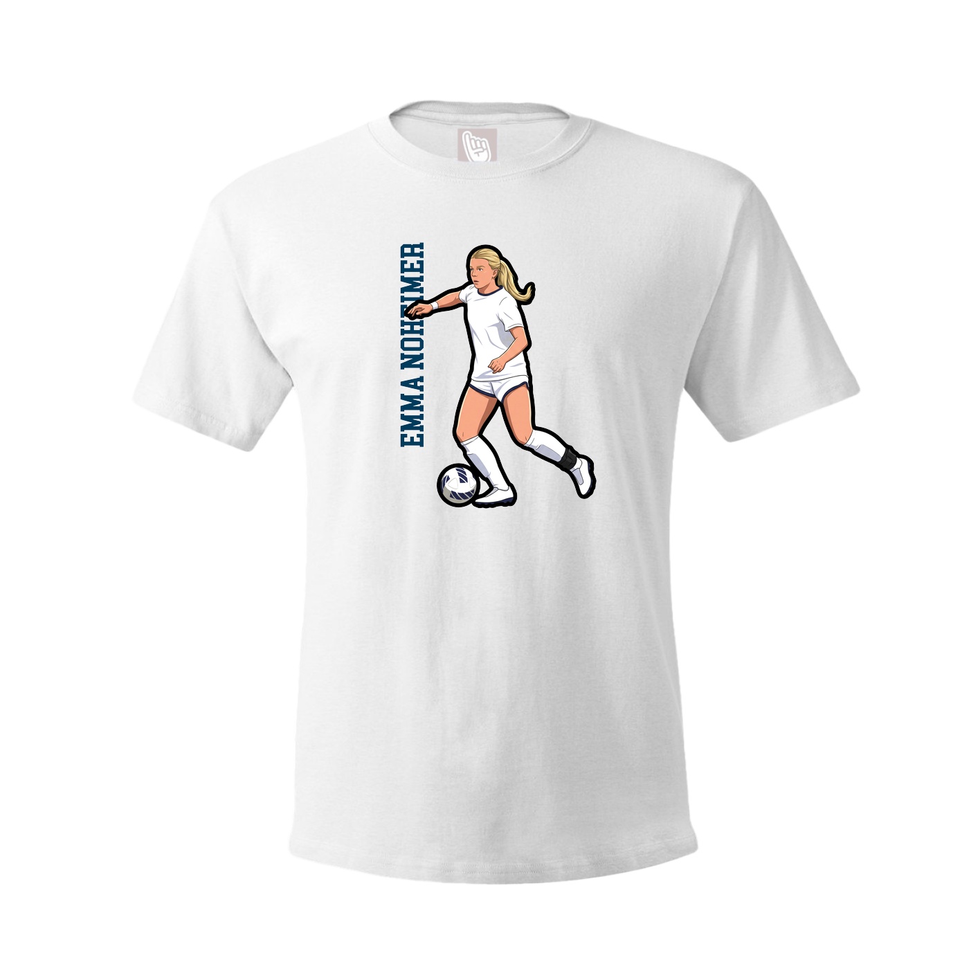 Youth Tee — Name Vertical in White
