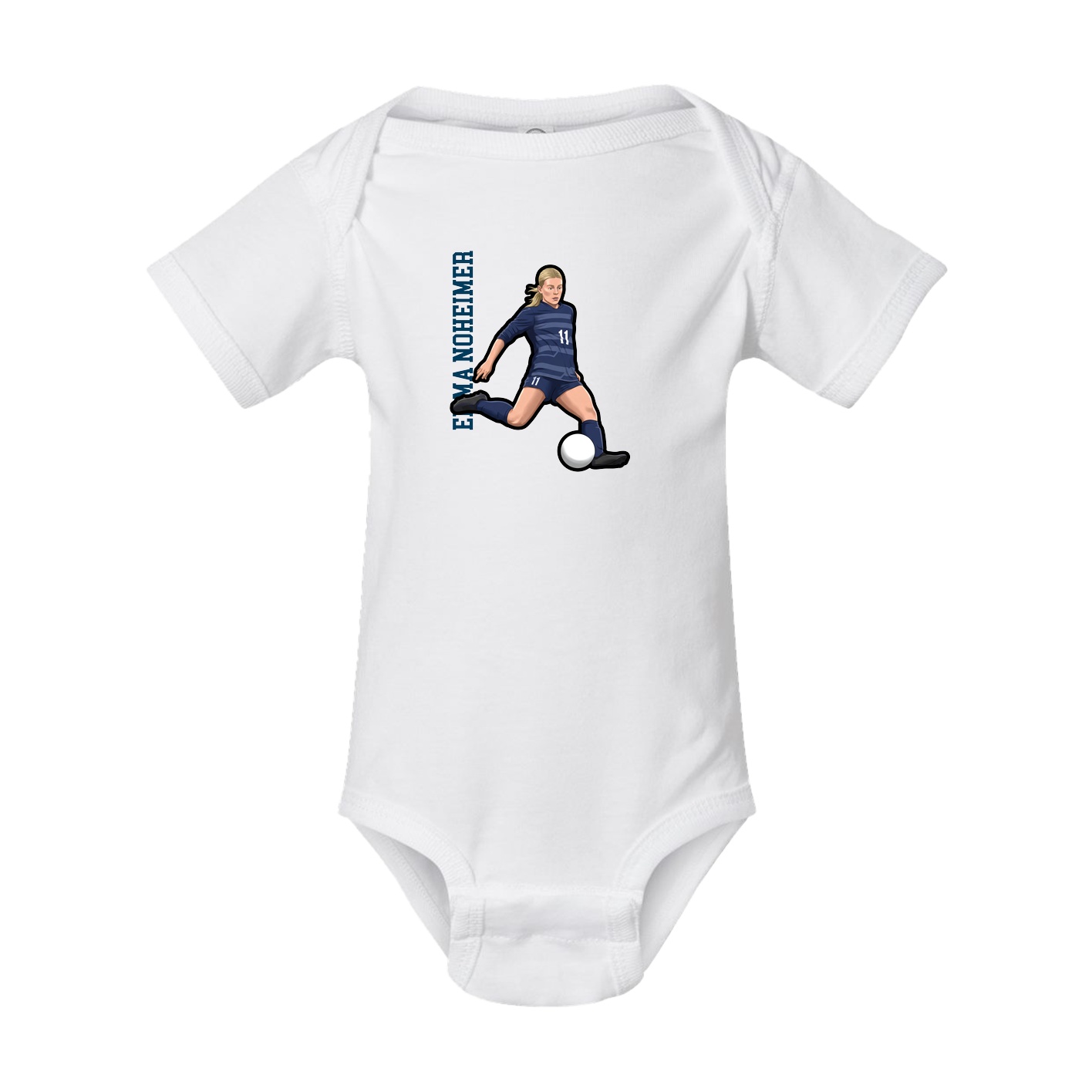 Baby Onesie — Name Vertical in White