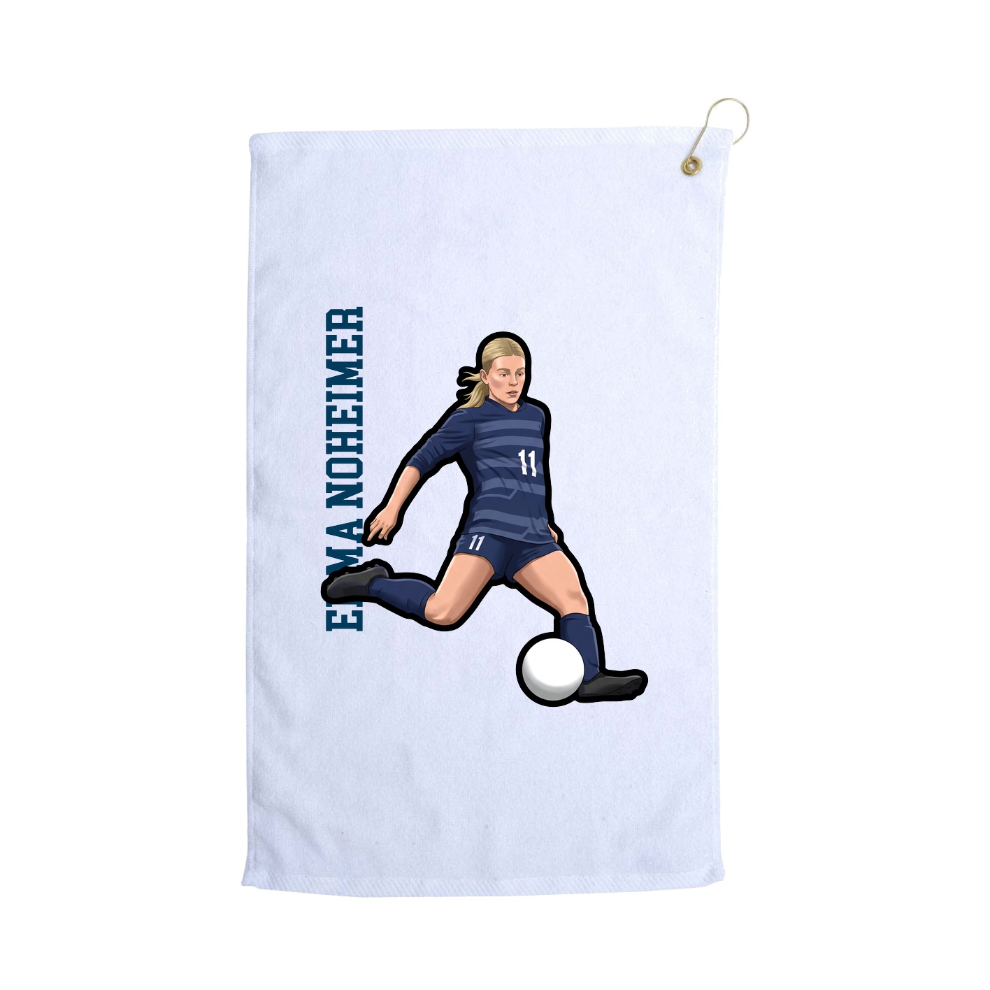Golf Towel — Name Vertical in White