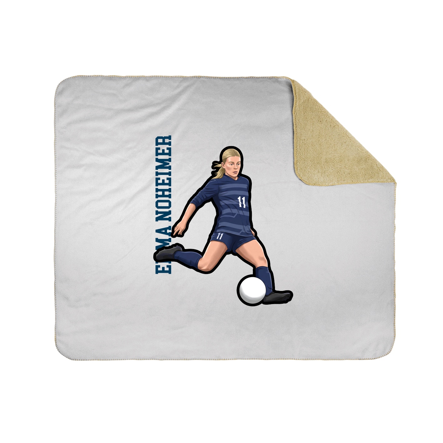 Throw Blanket — Name Vertical in White