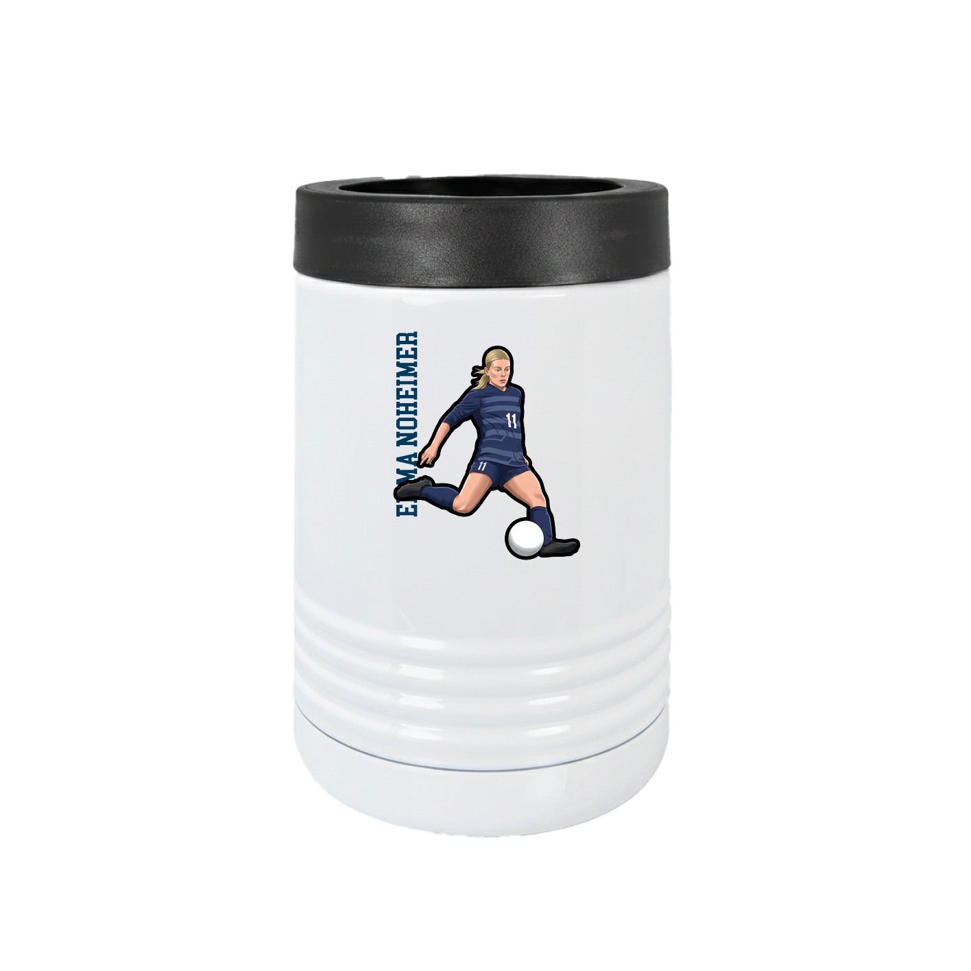 Beverage Holder — Name Vertical in White