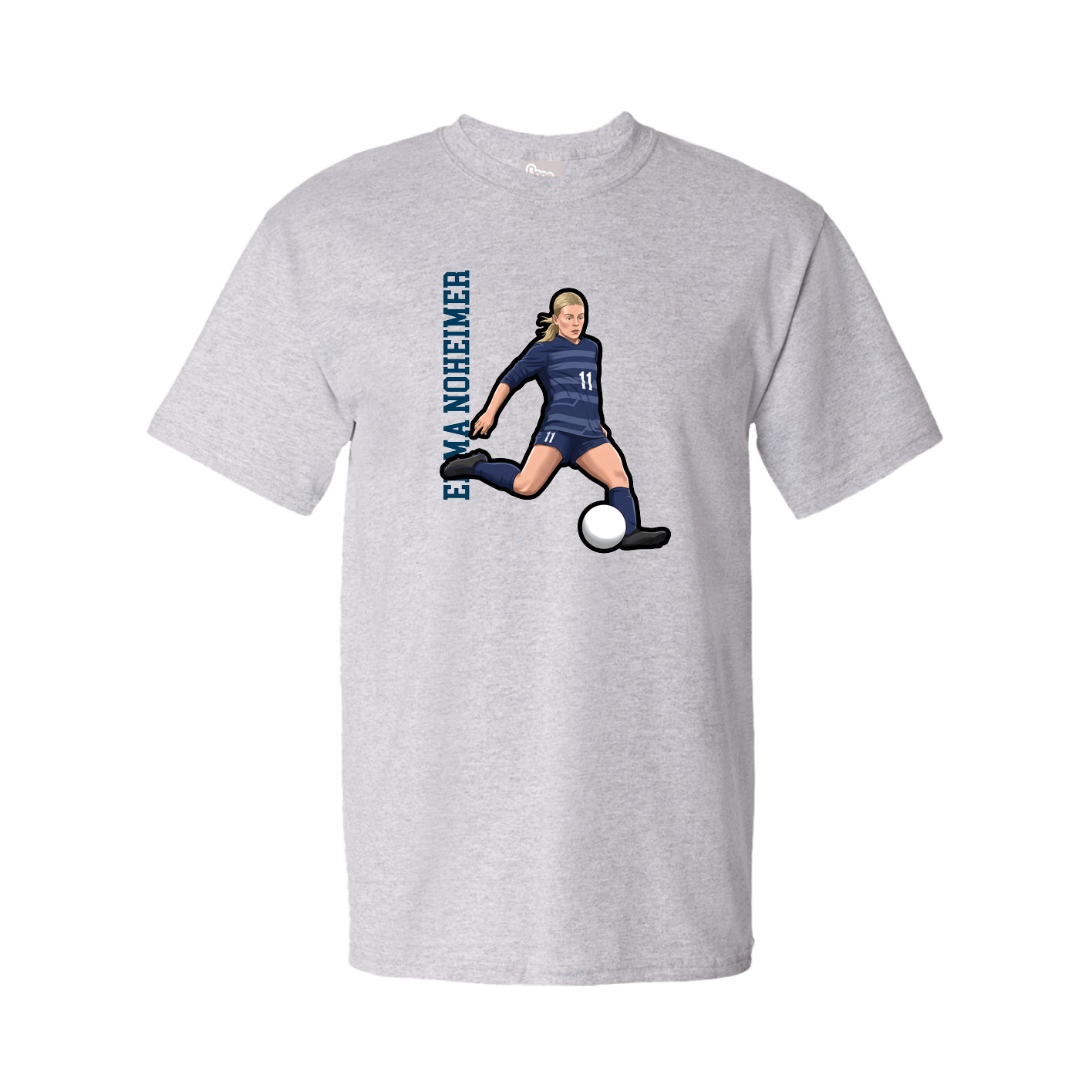 Tee — Name Vertical in Grey