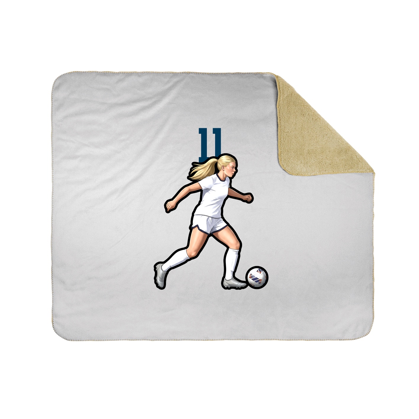 Throw Blanket — Number Top in White