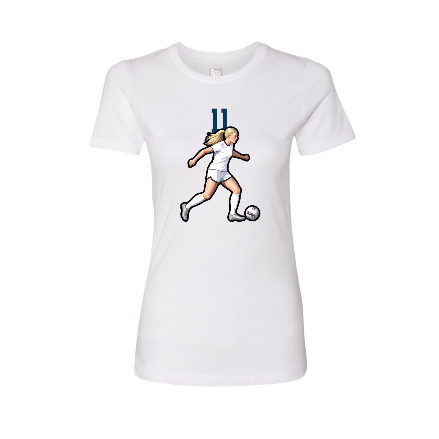 Fitted Women's Tee — Number Top in White