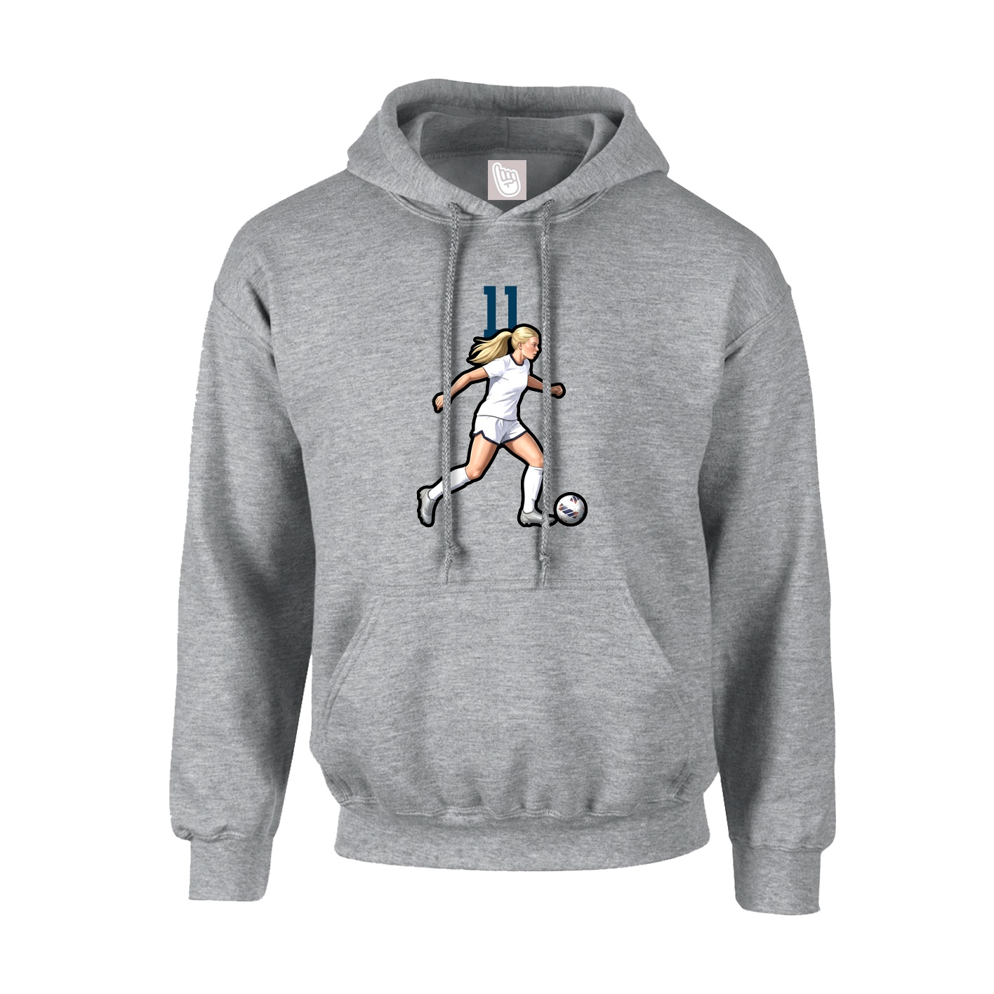 Youth Hoodie — Number Top in Grey