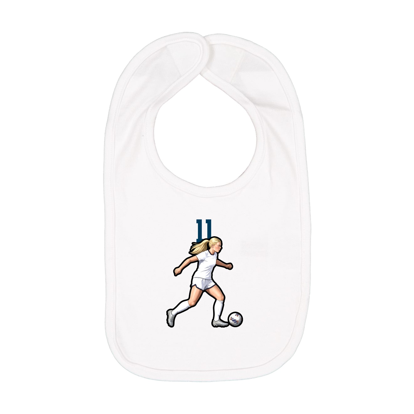Infant Bib — Number Top in White