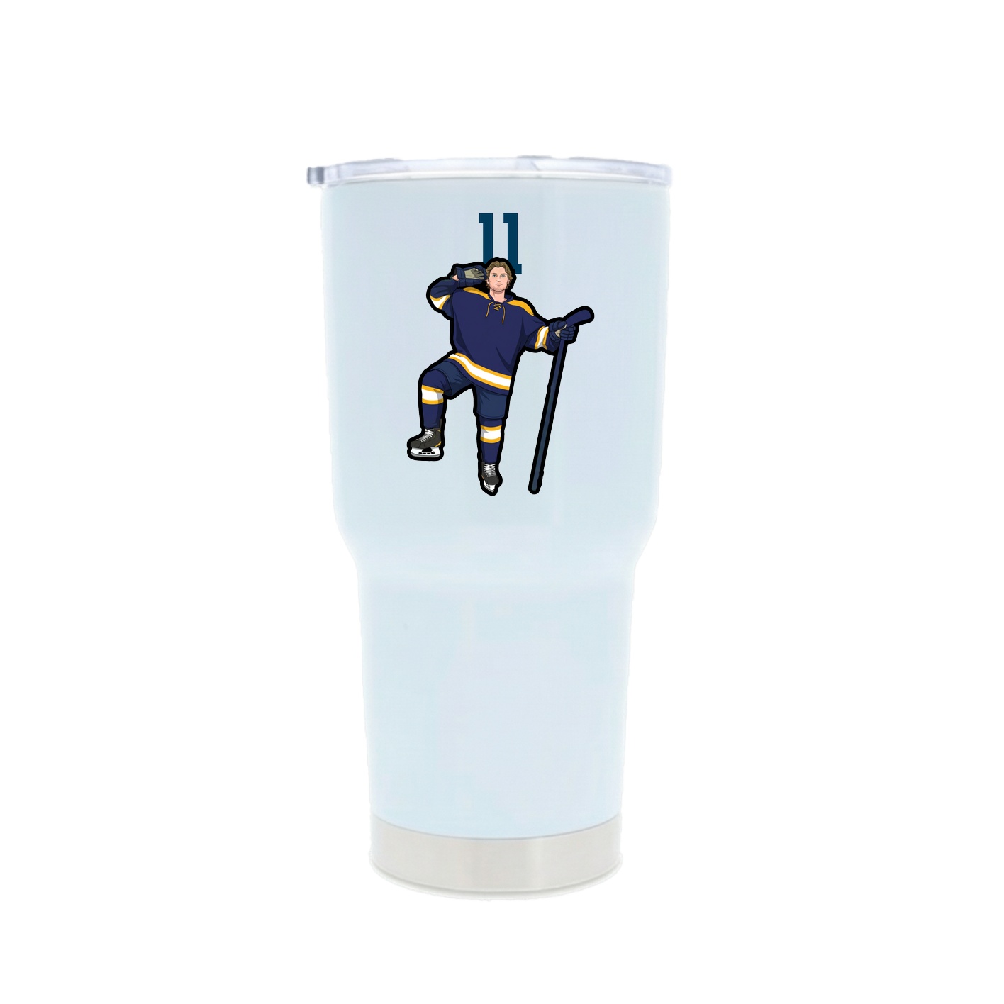 30oz Stainless Steel Tumbler — Number Top in White