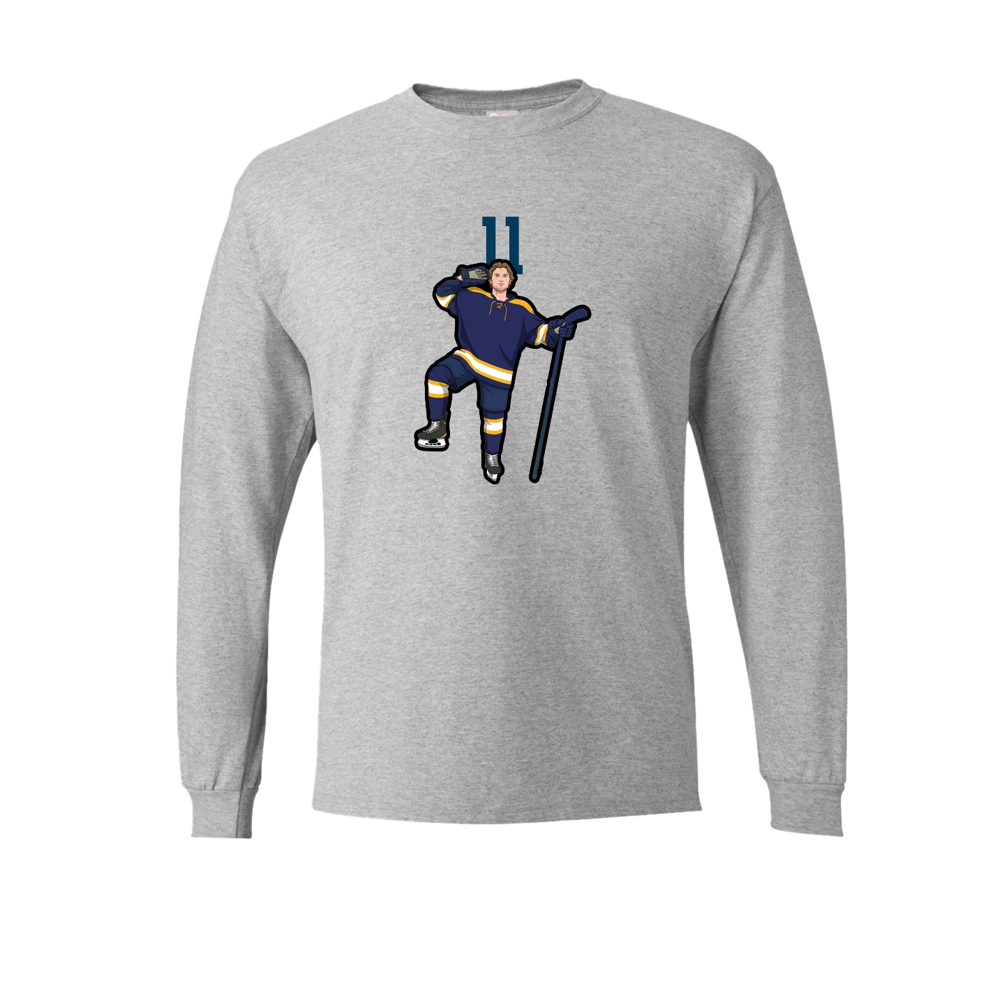 Long Sleeve Tee — Number Top in Grey