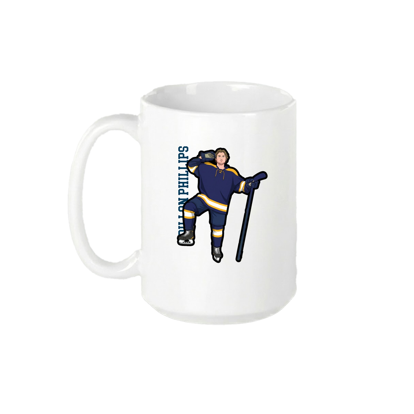 15oz Coffee Mug — Name Vertical in White