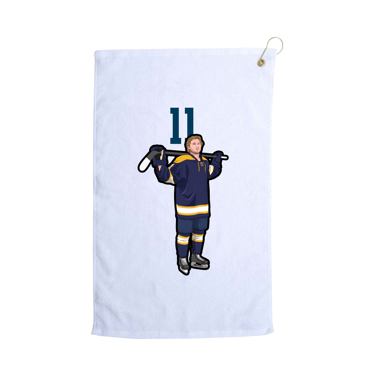 Golf Towel — Number Top in White