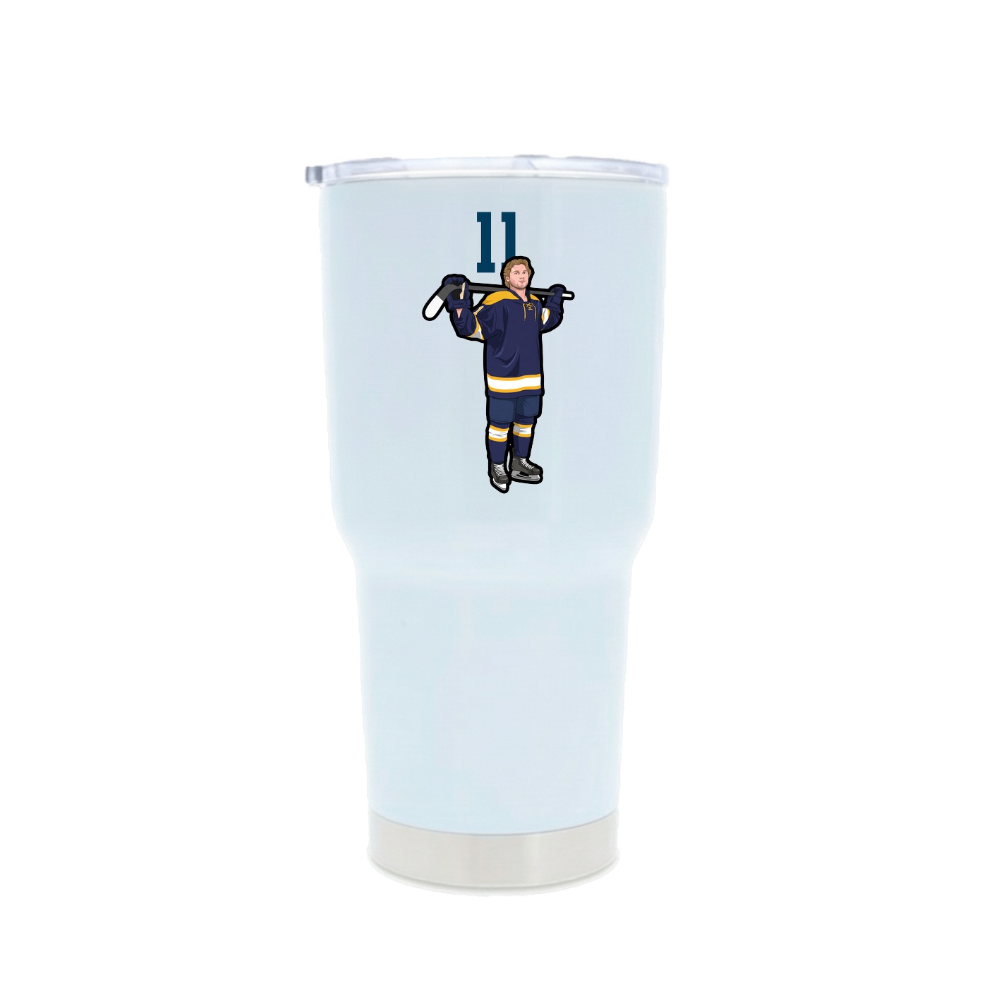 30oz Stainless Steel Tumbler — Number Top in White