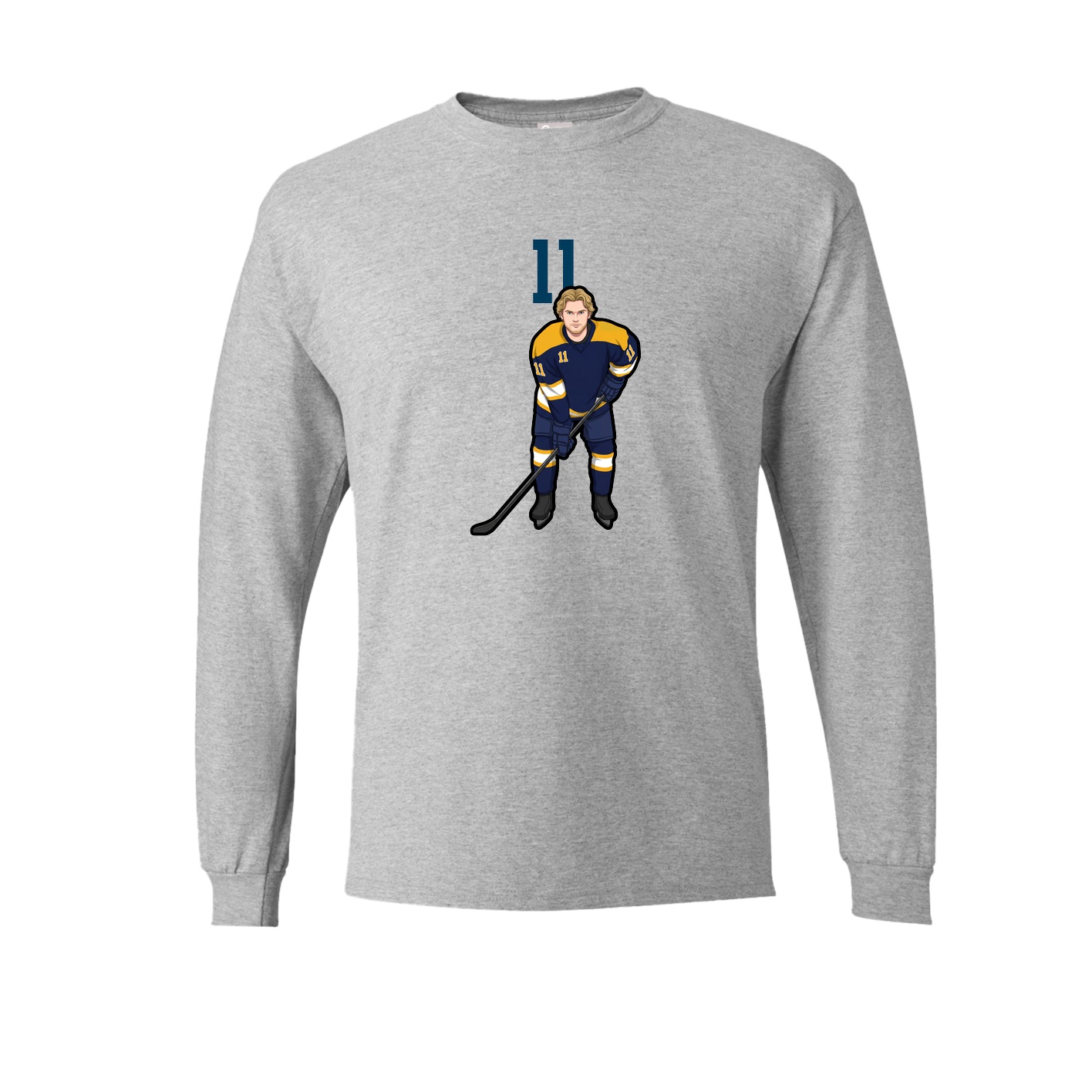 Long Sleeve Tee — Number Top in Grey