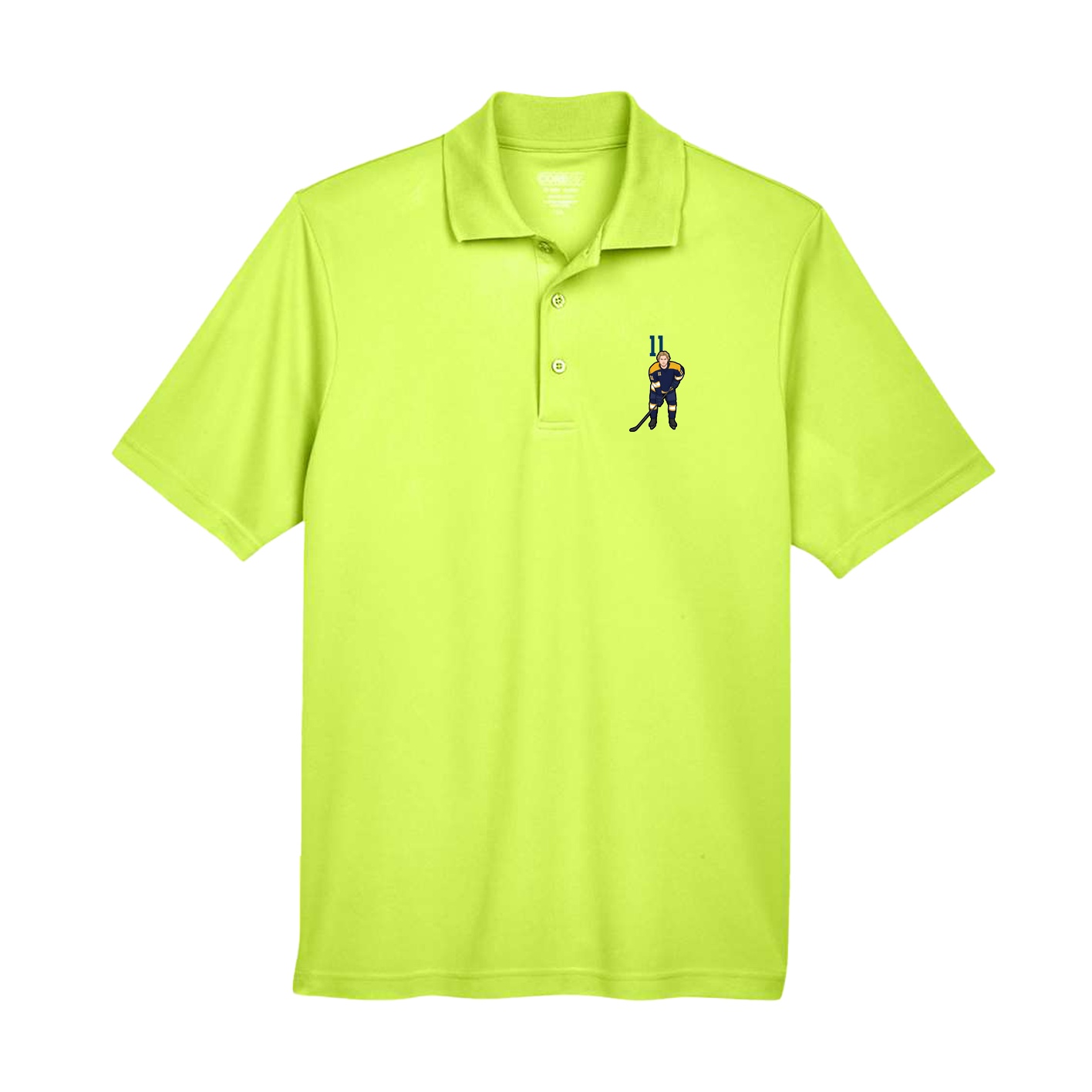 Performance Polo — Number Top in Yellow