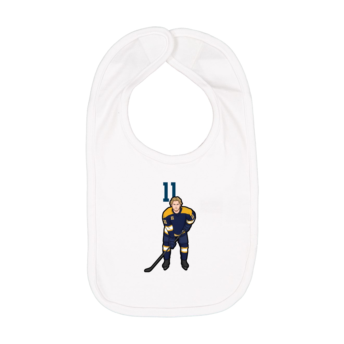 Infant Bib — Number Top in White