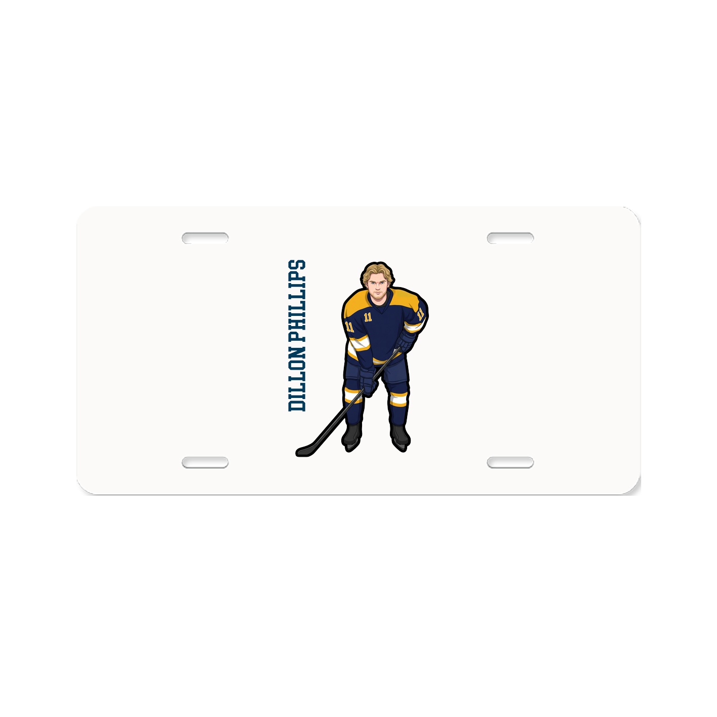 License Plate — Name Vertical in Classic