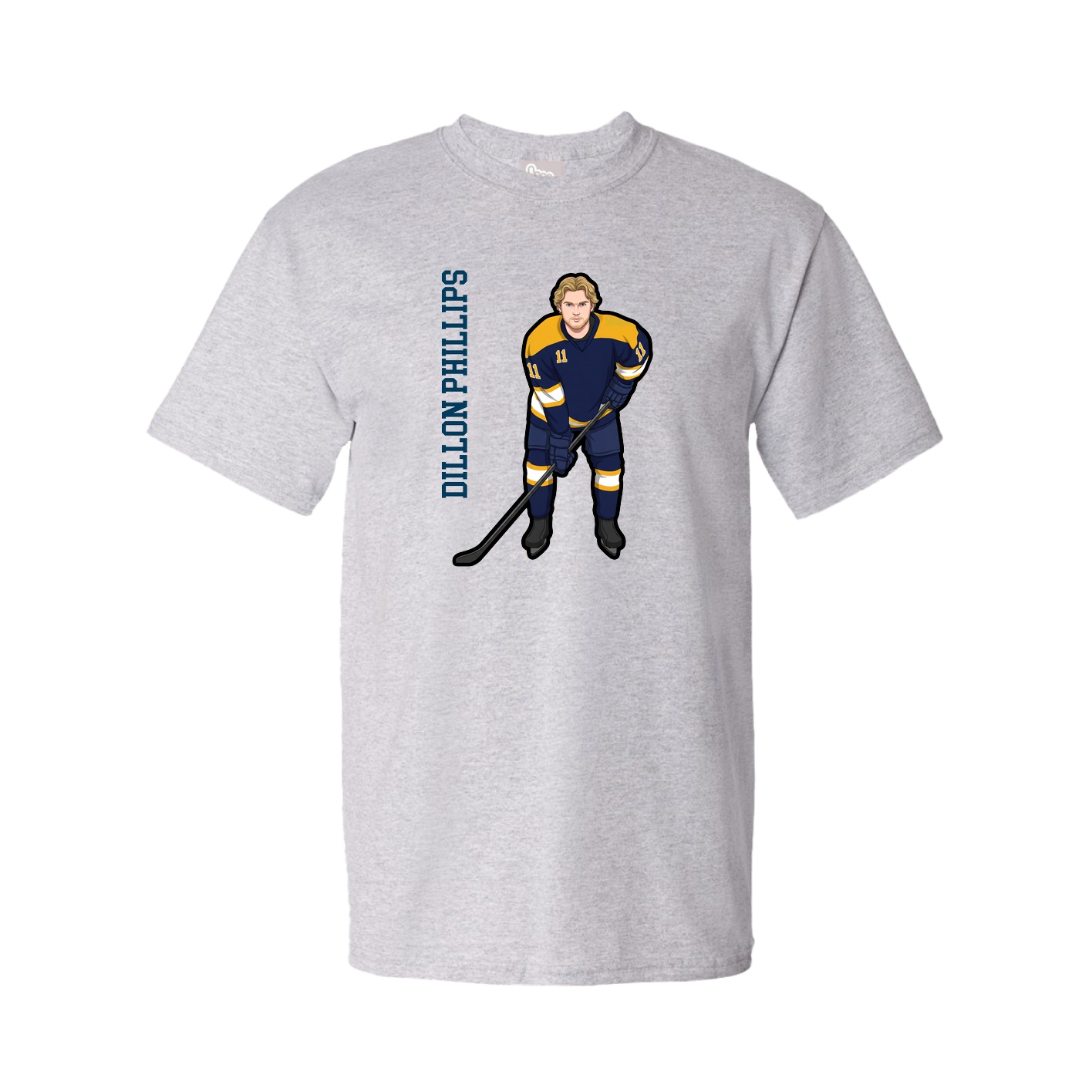 Tee — Name Vertical in Grey