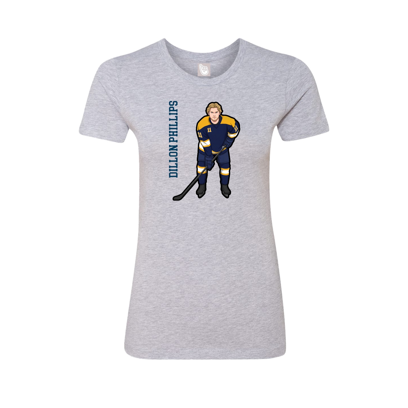Womens Tee — Name Vertical in Grey