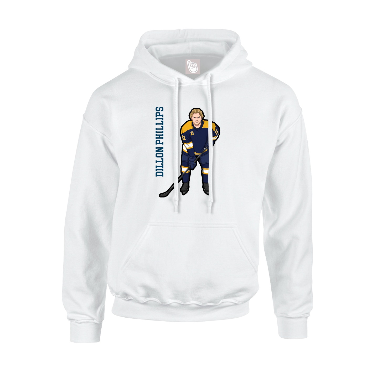 Youth Hoodie — Name Vertical in White