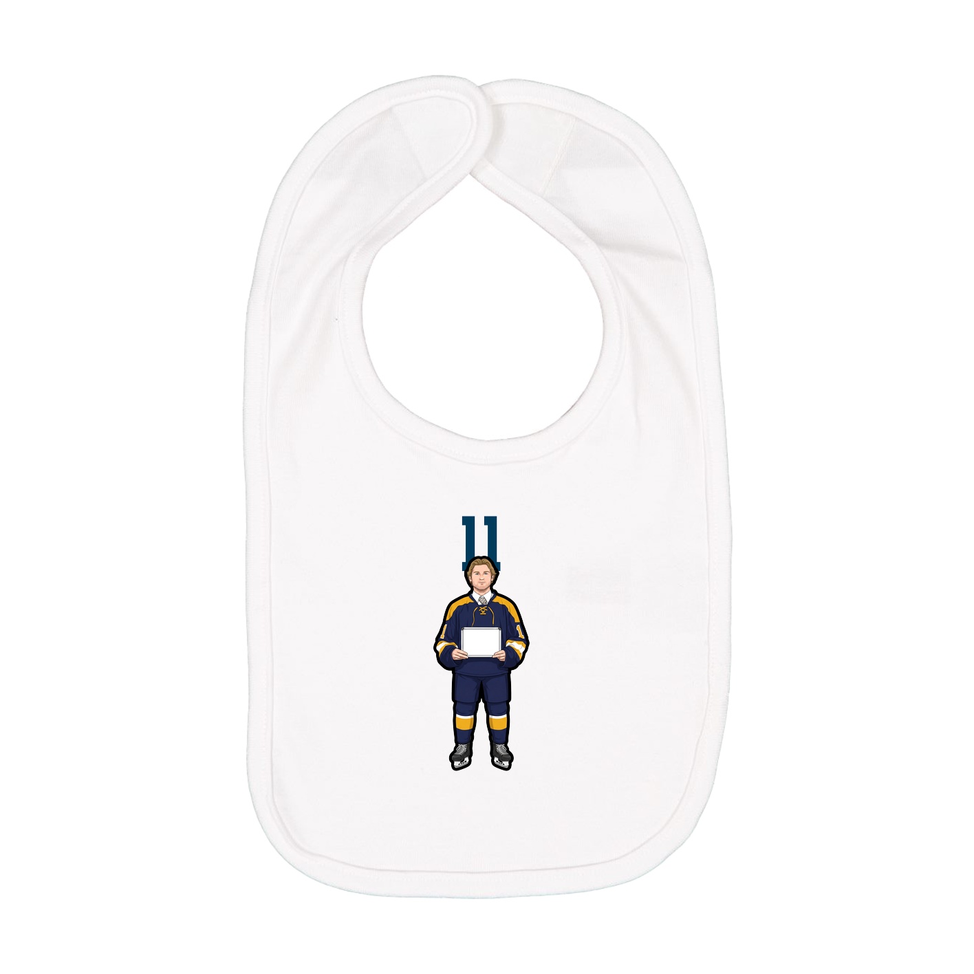 Infant Bib — Number Top in White