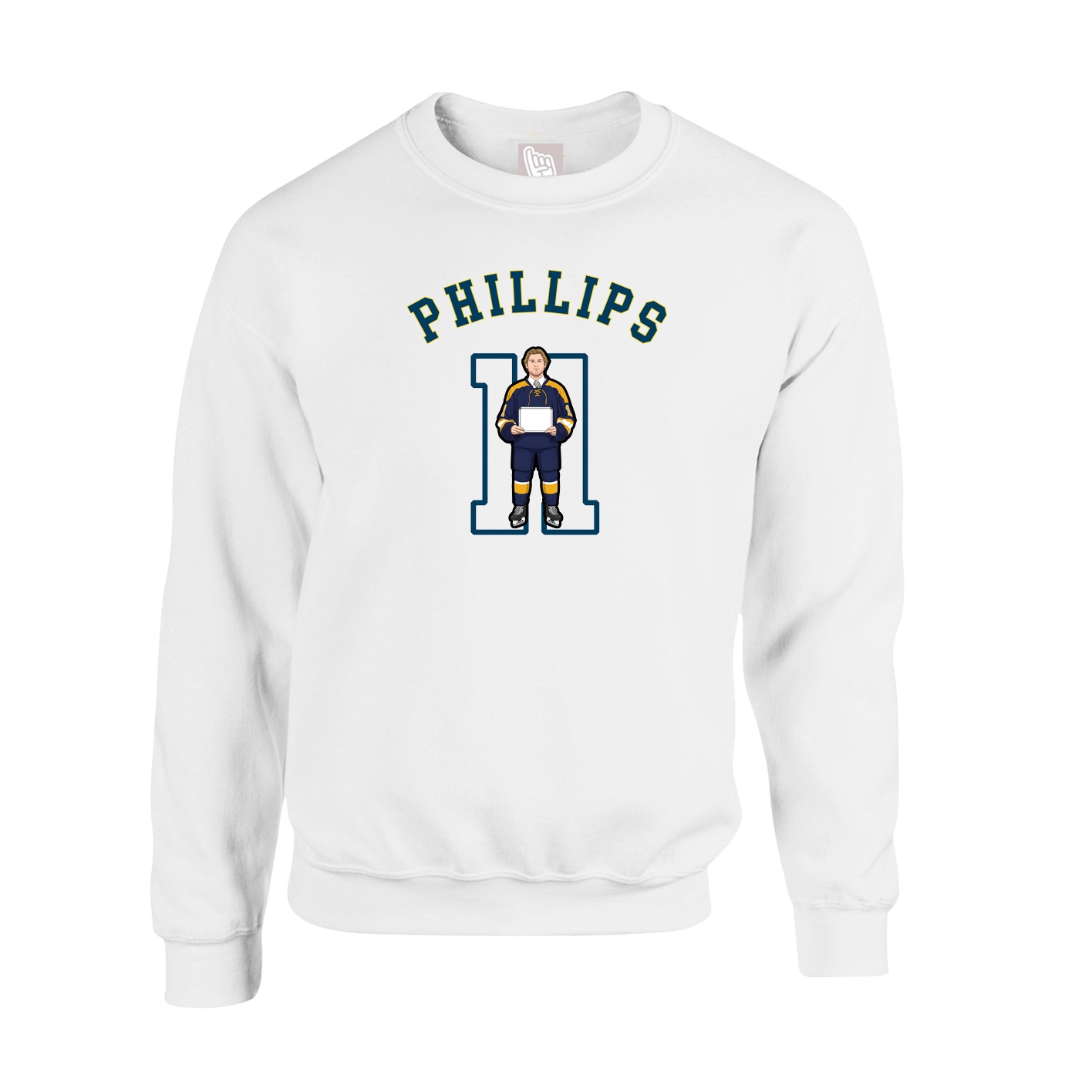 Fleece Crew — Shirsey Arch in White